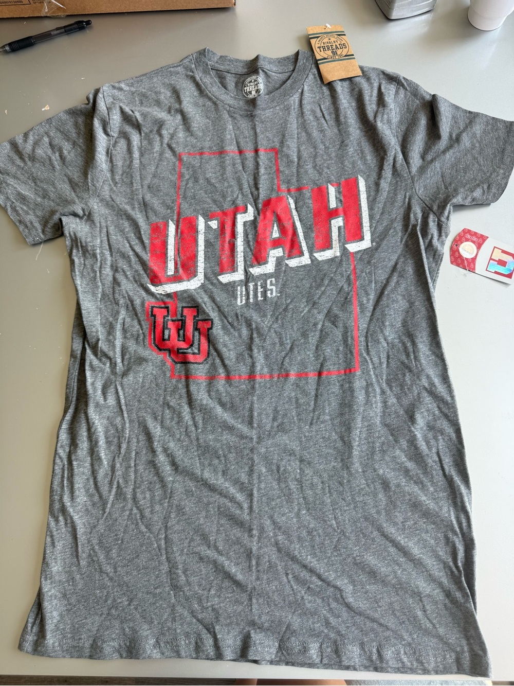 Rivalry Threads Gray Logo Tee with White Print
